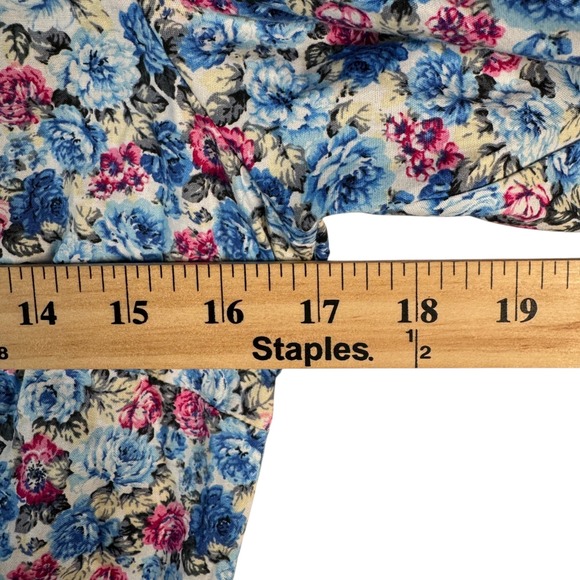 Nasty Gal Floral‎ Puff Sleeve Ruffle Hem Mini Dress Blue Pink Women's 6 NWT - Picture 9 of 11